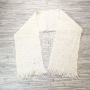 Vintage Glen Tarff By Glen Cree  Mohair Wool Scarf Made In Scotland Cream Neutra